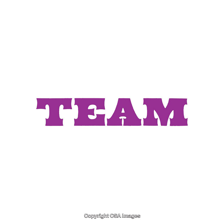 Bold Purple Team Lettering on White Background for Inspiration