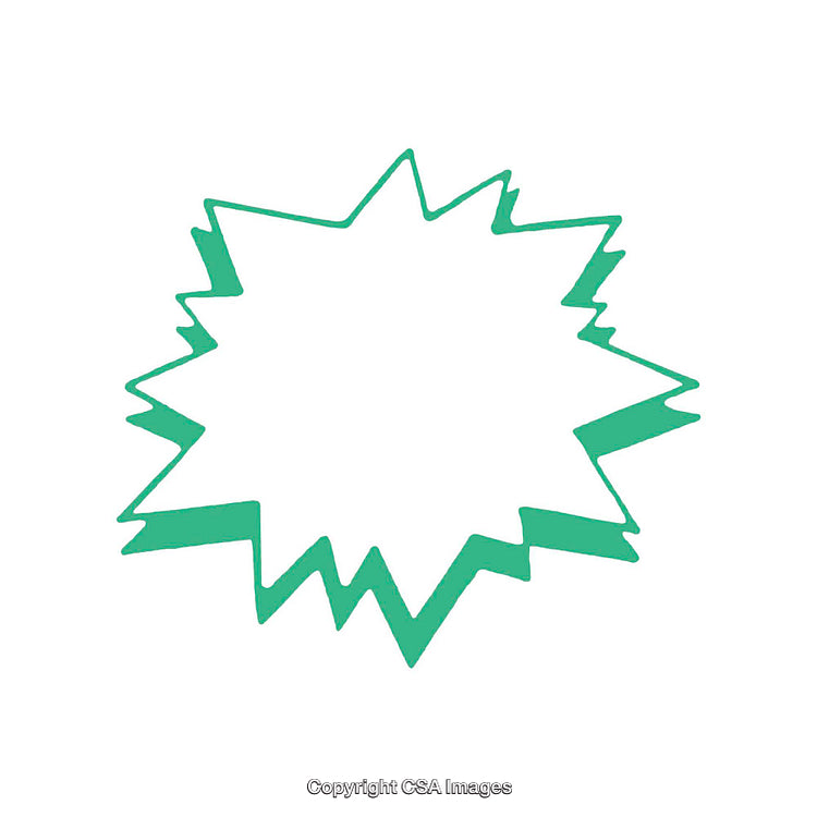 Green Abstract Starburst Outline on White Background for Design Projects
