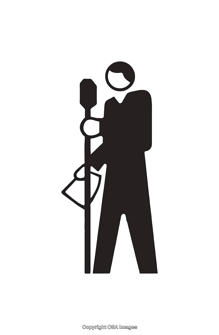 Black and White Icon of Person Holding an Item With Clarity