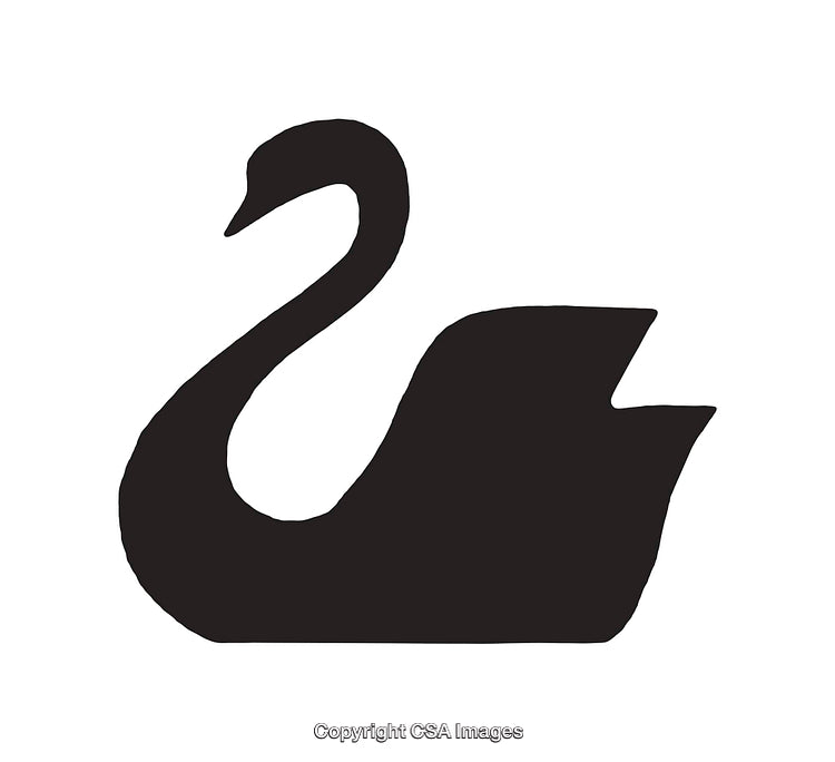 Elegant Silhouette of a Swan in Black and White Icon Design