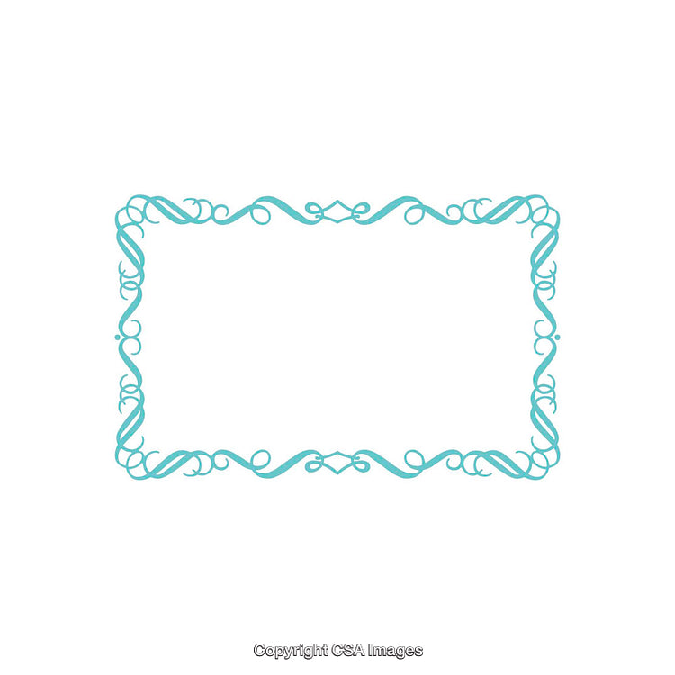 Ornamental Decorative Border Design With Elegant Blue Flourishes