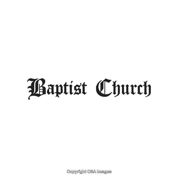 Vintage Gothic Style Baptist Church Conceptual Design On White Background