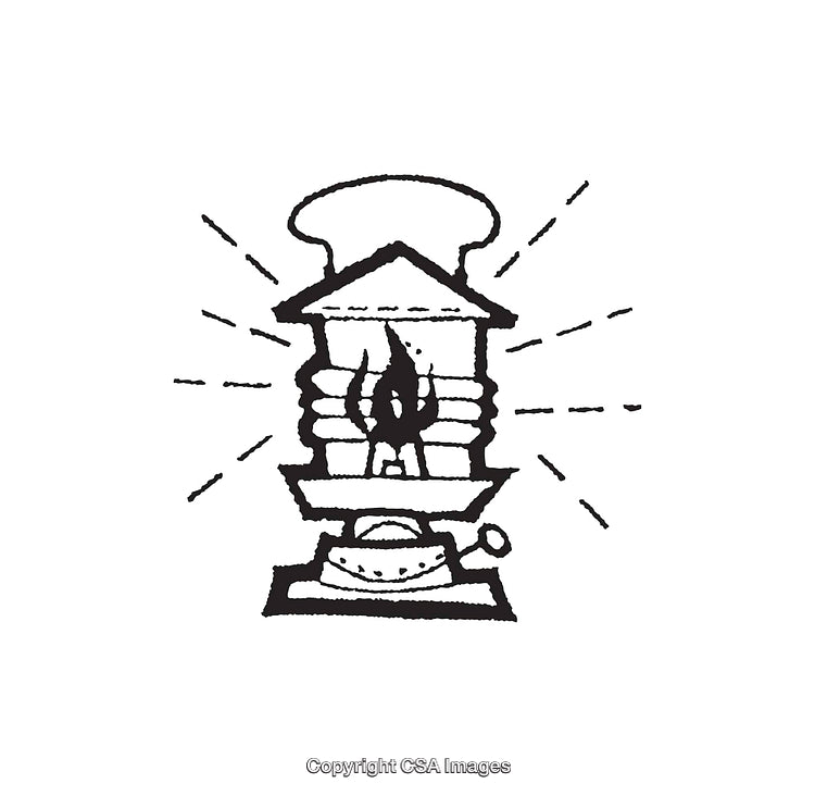 Vintage Lantern Illustration in Black and White Line Art Style