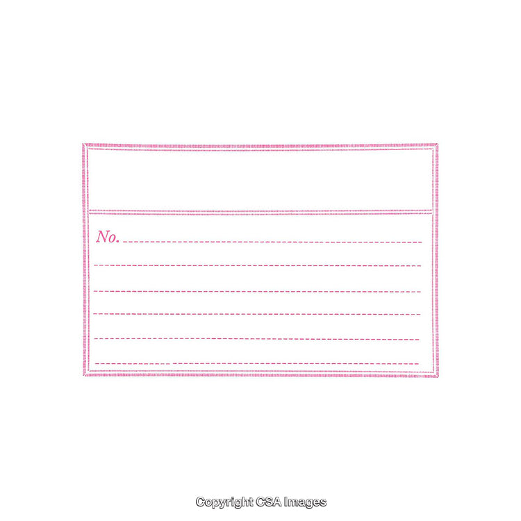 Minimalist Blank Note Card with Lines and Pink Border Design