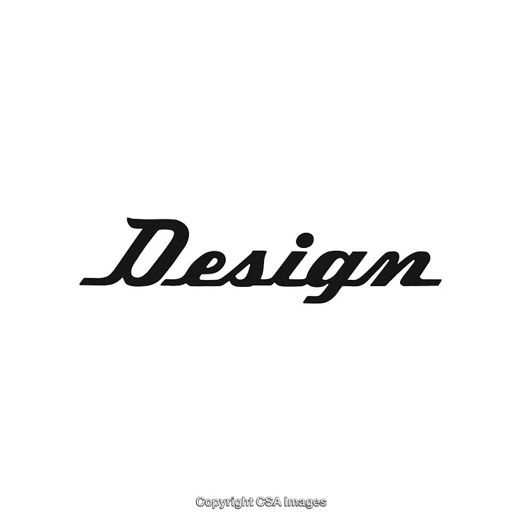 Elegant Black Script Typography Highlighting the Word 'Design' on a White Background