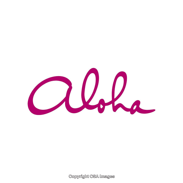 Elegant Pink Aloha Text on White Background
