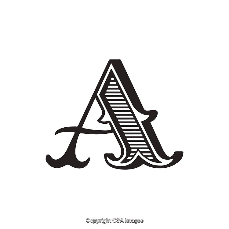 Ornate Letter A with Intricate Vintage Design Elements