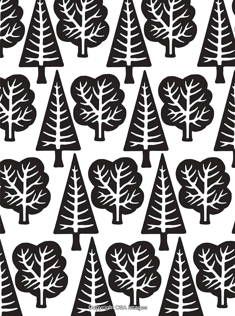 Black and White Abstract Tree Pattern Graphic for Backgrounds