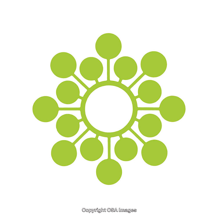Green Abstract Geometric Shape Design on White Background