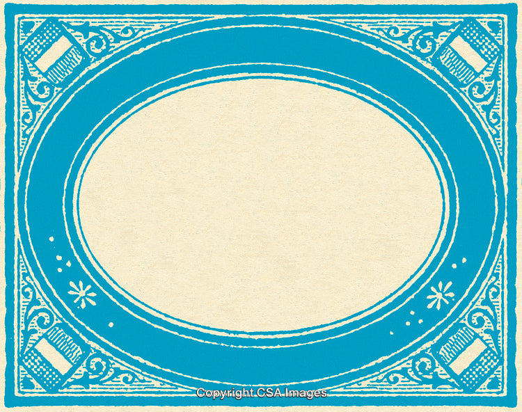 Intricate Blue Ornamental Frame for Art or Decorative Projects