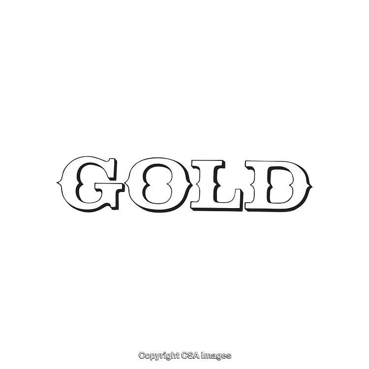 Vintage Gold Typography Design with Decorative Style on White Background
