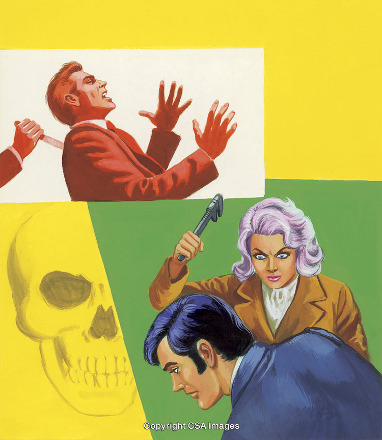 Energetic Pop Art Style Illustration Depicting Drama and Intensity