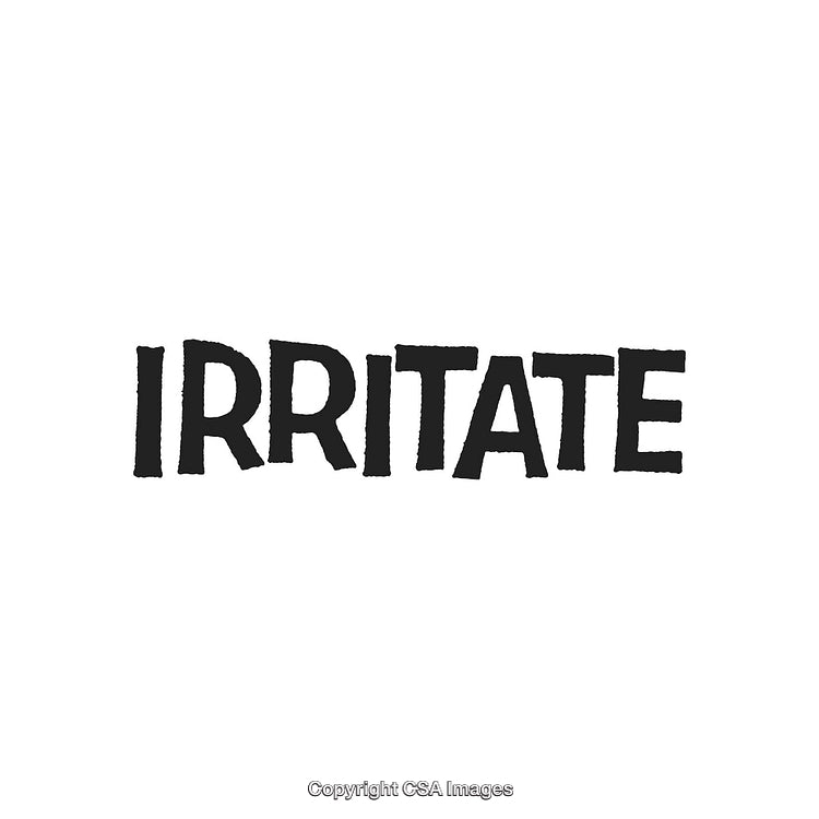 Bold Statement of the Word 'Irritate' in Artistic Typography