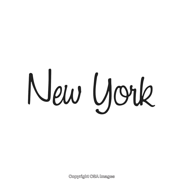 Stylish Handwritten New York Text on White Background for Design Projects