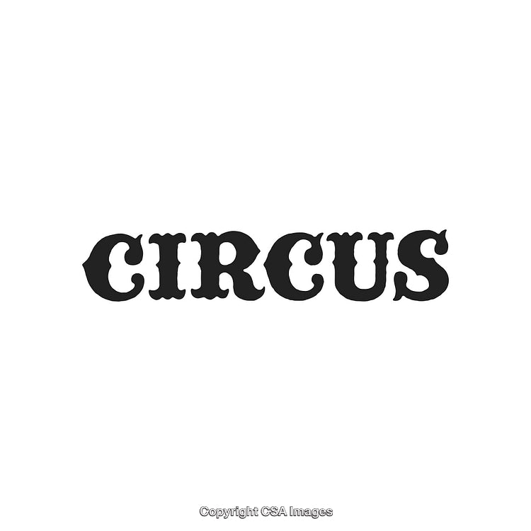 Classic Typography Displaying the Word Circus in Bold Script on a White Background