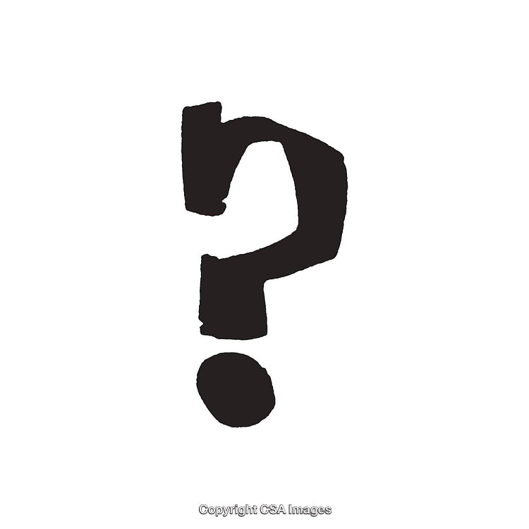 Bold Stylized Black Question Mark on White Background