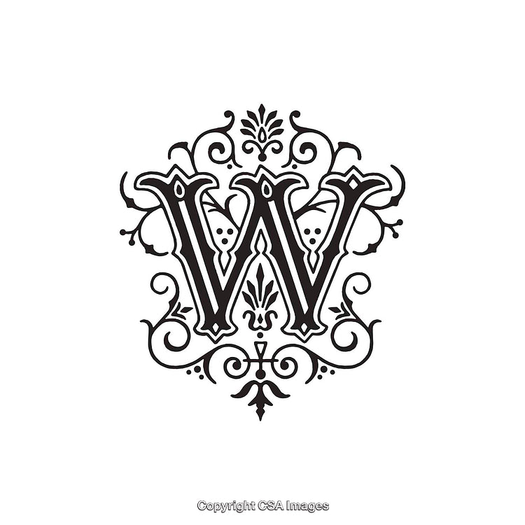 Elegant Monogram Design Featuring the Decorative Letter W
