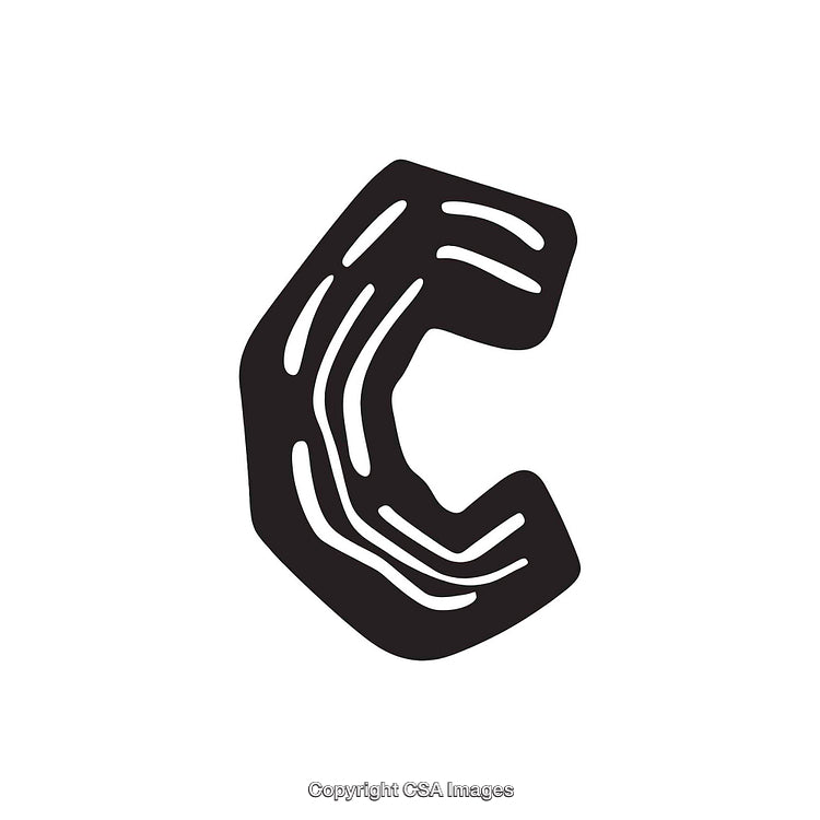 Bold Black Letter C with Vibrant Stylish Design on White Background