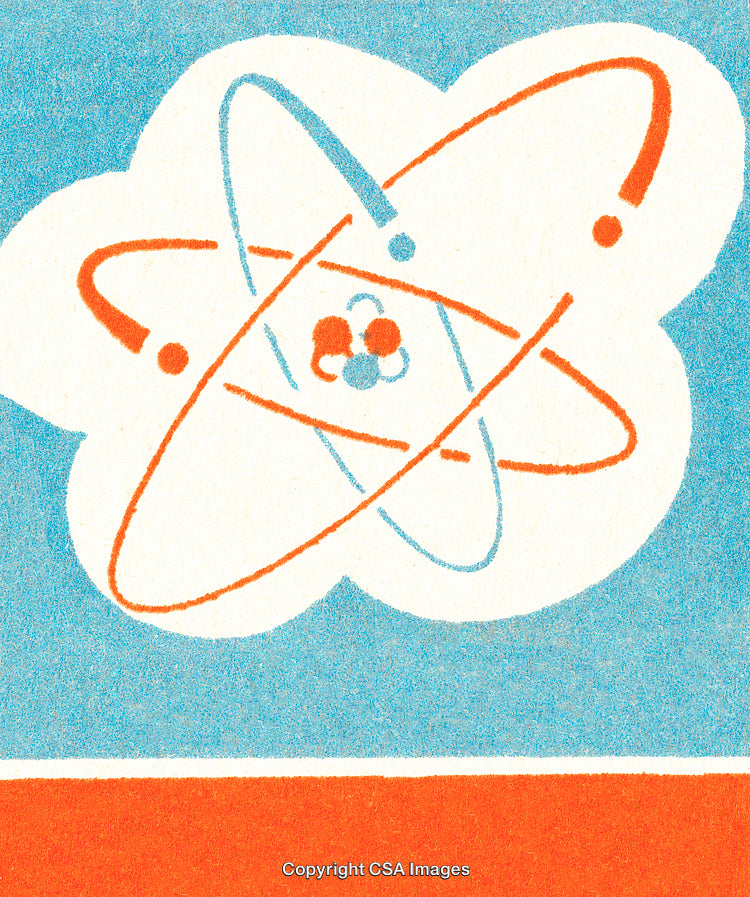 Colorful Illustration of an Atom Symbol Representing Science and Physics Concepts