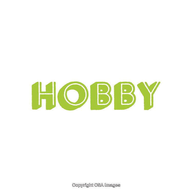 Green Hobby Text in Bold Font on a White Background