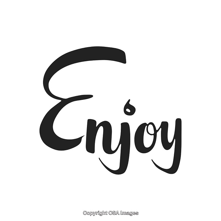 Stylized 'Enjoy' Text Design in Black on White Background