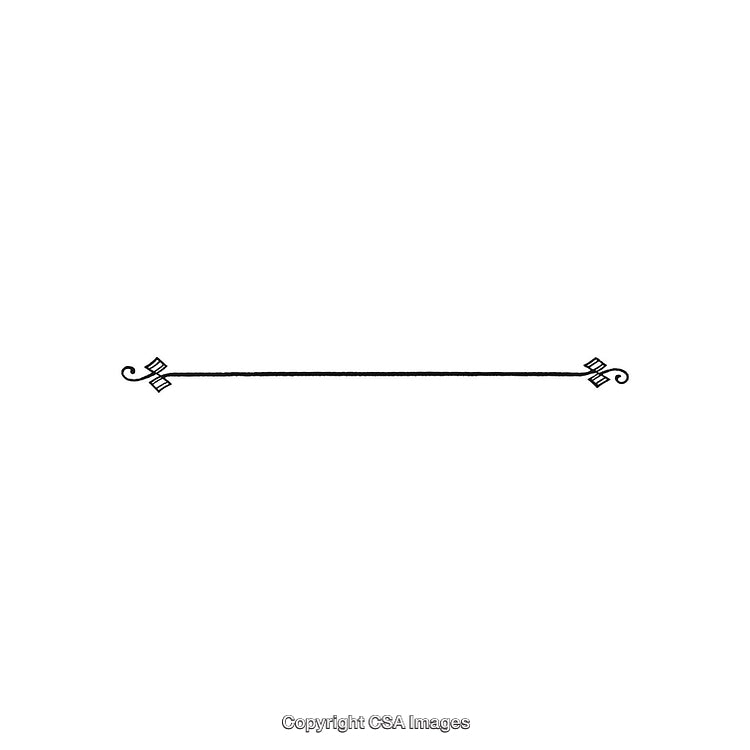 Elegant Black and White Decorative Ornamental Divider Line with Swirl Details