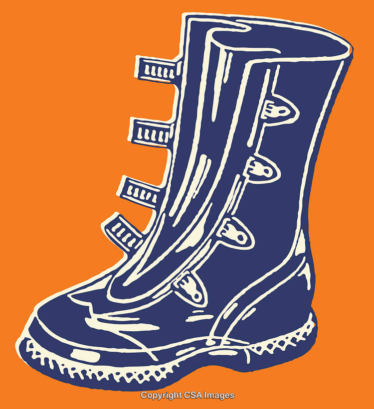 Vibrant Illustration of a Boot in a Bold Line Art Style