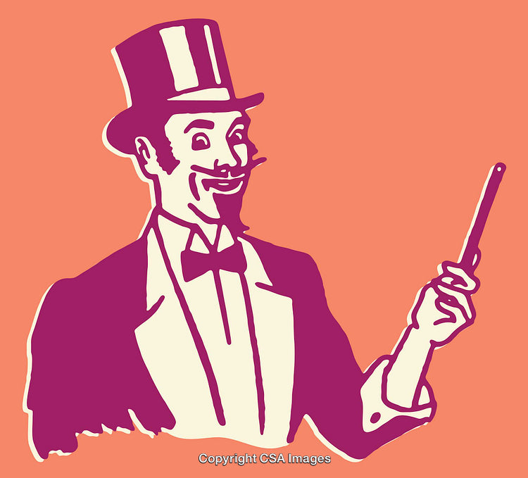 Vintage Styled Gentleman Image with Top Hat and Cane Illustration