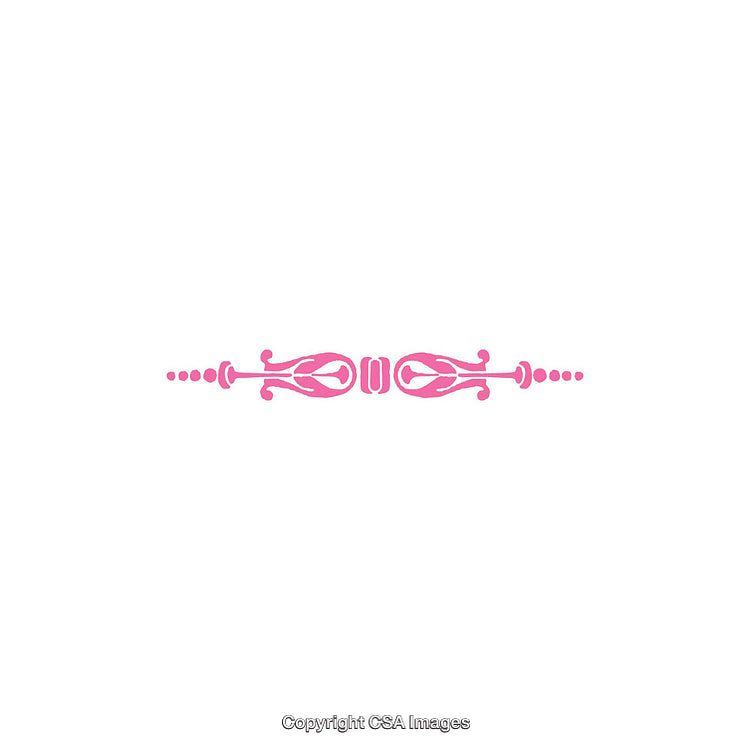 Pink Decorative Ornament with Symmetrical Design in Minimalist Style on White Background