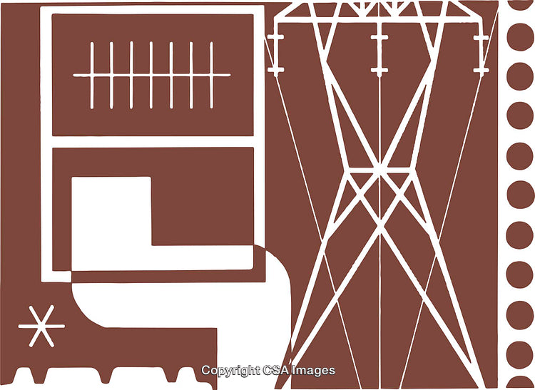 Abstract Geometric Brown Background with Industrial Inspired Design Elements
