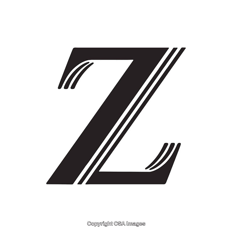 Stylized Bold Capital Letter Z With Decorative Accents