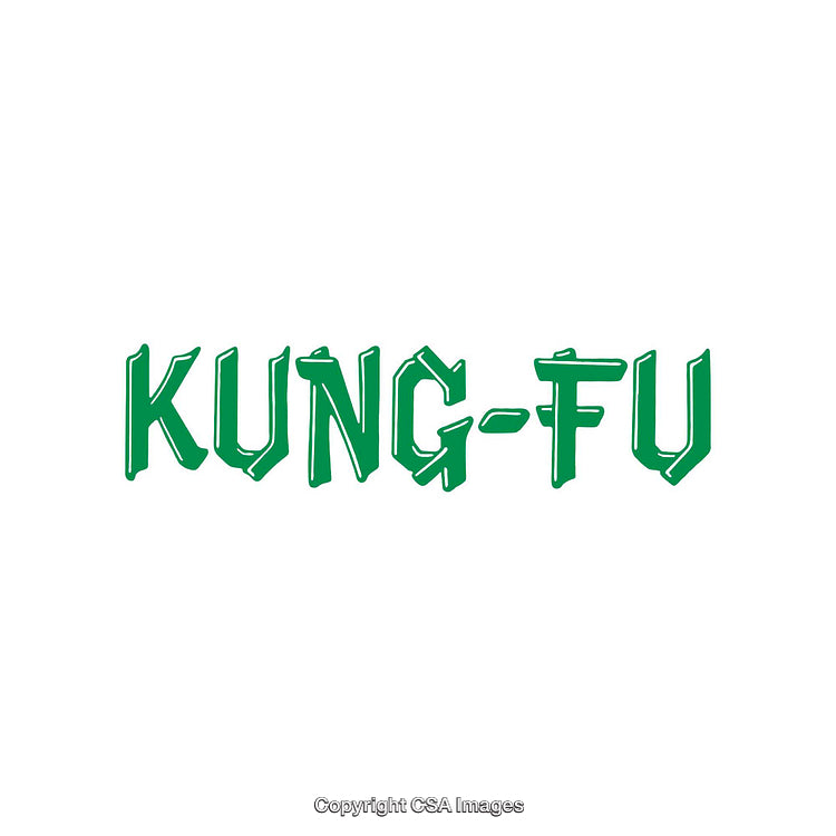 Green Kung-Fu Text on a Simple White Background