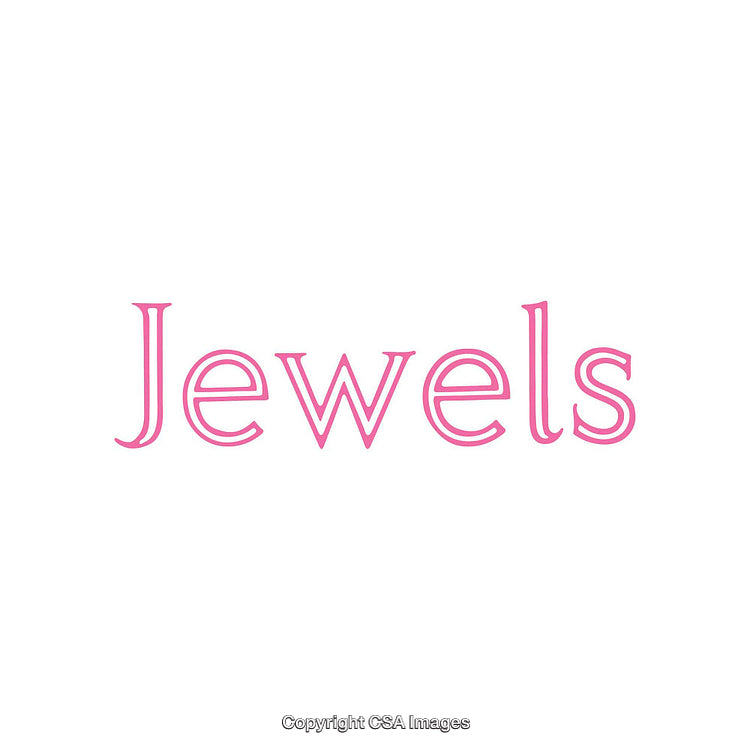 Elegant Pink Text Display of the Word 'Jewels' on White Background