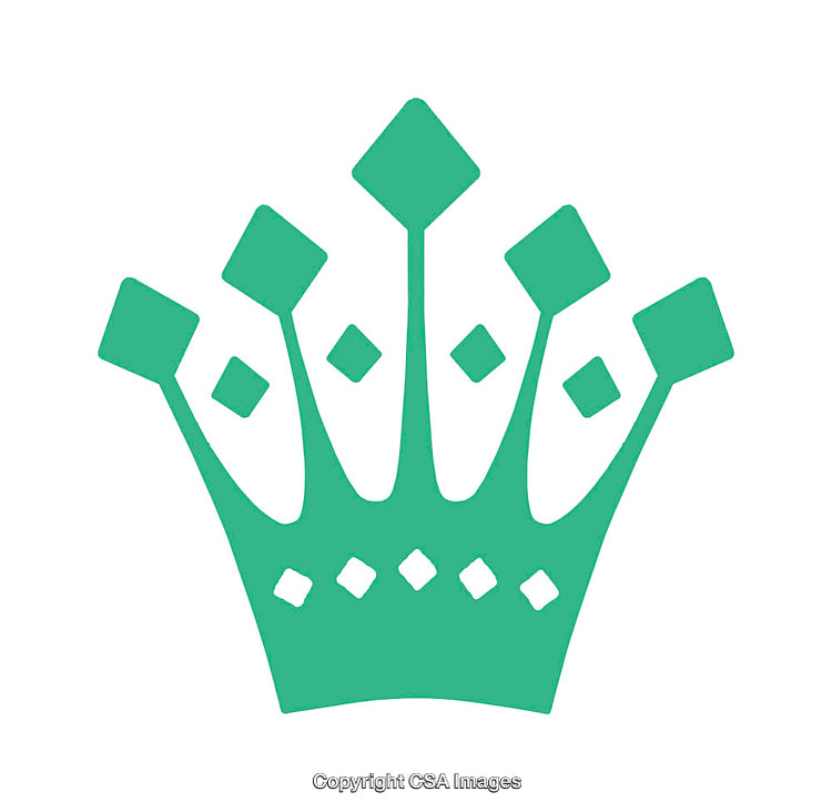 Green Crown Icon With Geometric Details in Simplistic Style