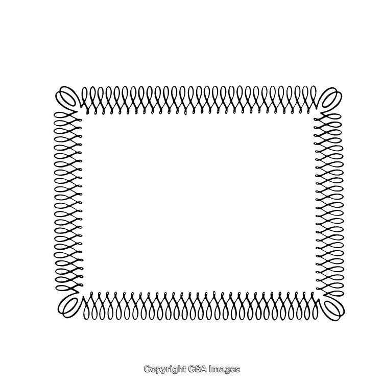 Elegant Black and White Rectangular Border Design With Intricate Patterns