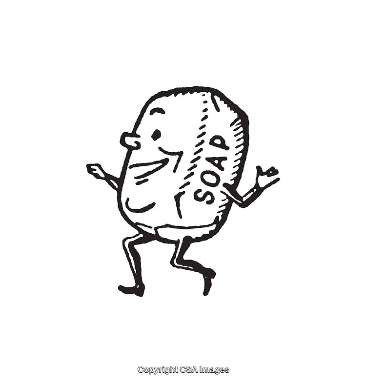 Cartoon Illustration of a Soap Bar with Arms and Legs