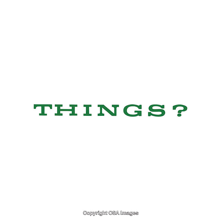 Minimalist Green Text on White Background with the Word Things