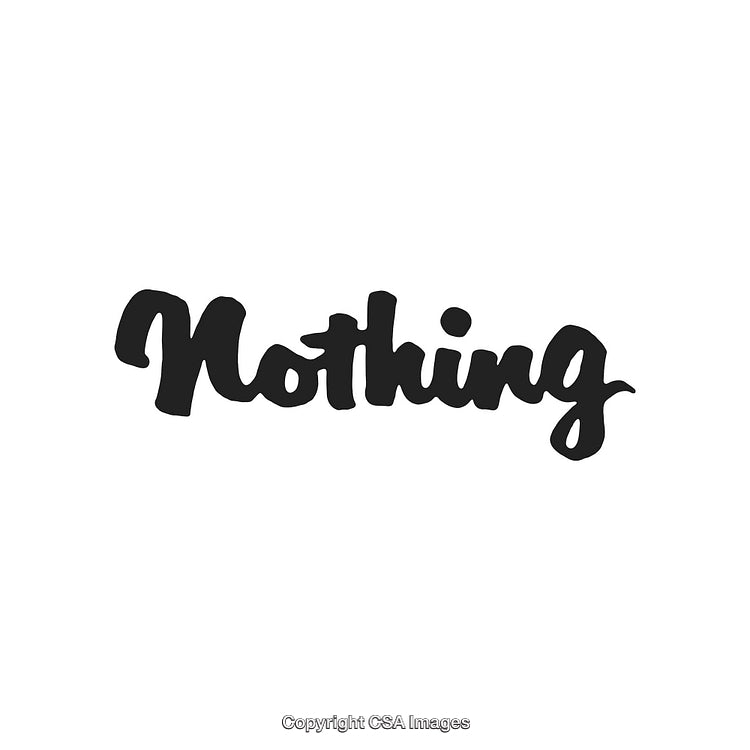 Minimalist Black Text Composition Featuring the Word Nothing in Stylish Cursive Font