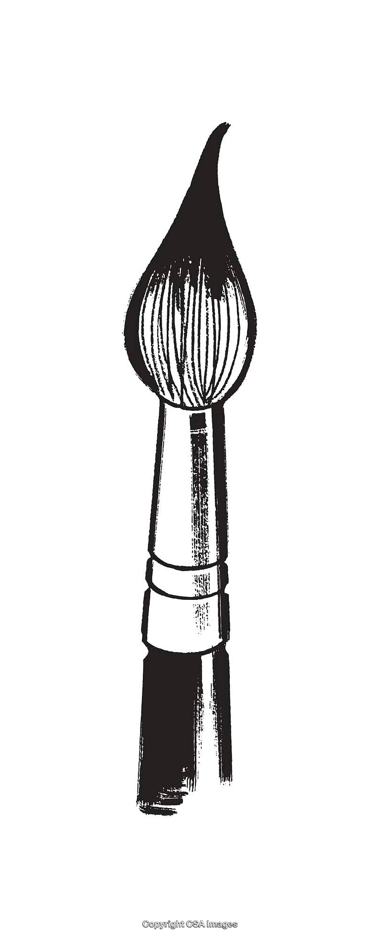 Black and White Illustration of a Line Art Paintbrush Icon