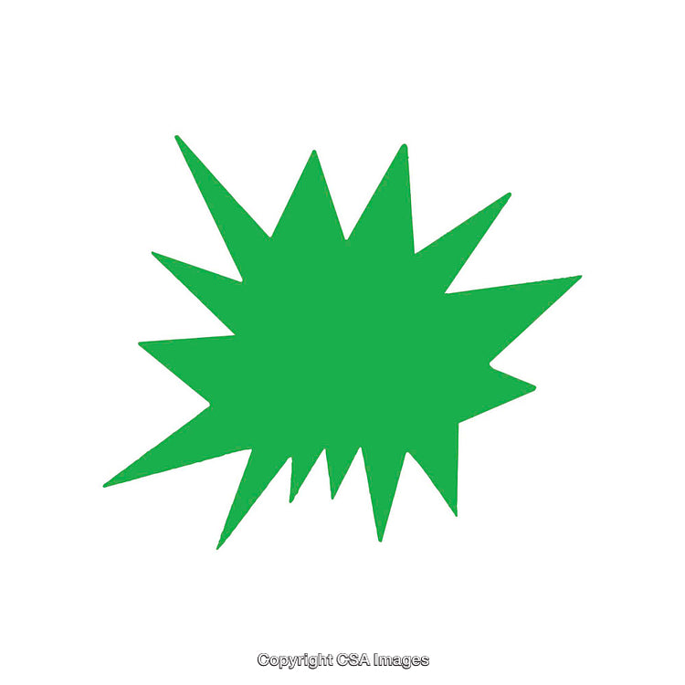 Green Geometric Starburst Dingbat on White Background