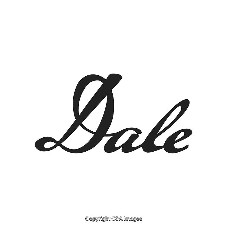 Elegant Script Typography Featuring the Name Dale on White Background