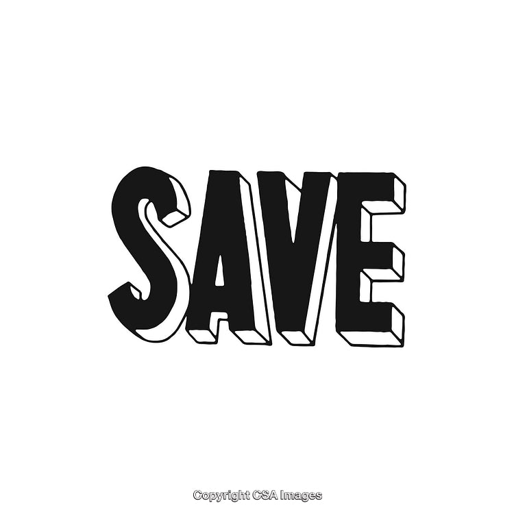 Bold Typography of the Word SAVE in Black and White Style