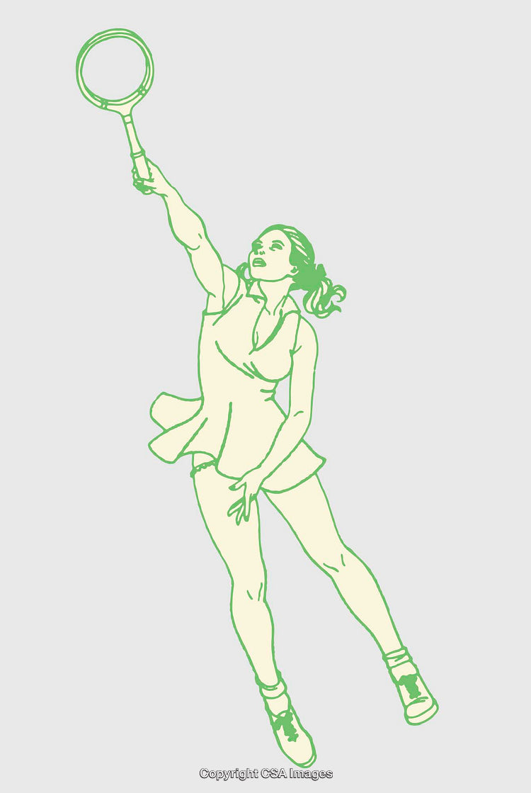 Line Art Illustration of a Tennis Player in Action