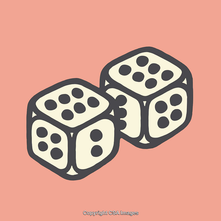 Vector Illustration of Two Dice on a Soft Minimalist Background