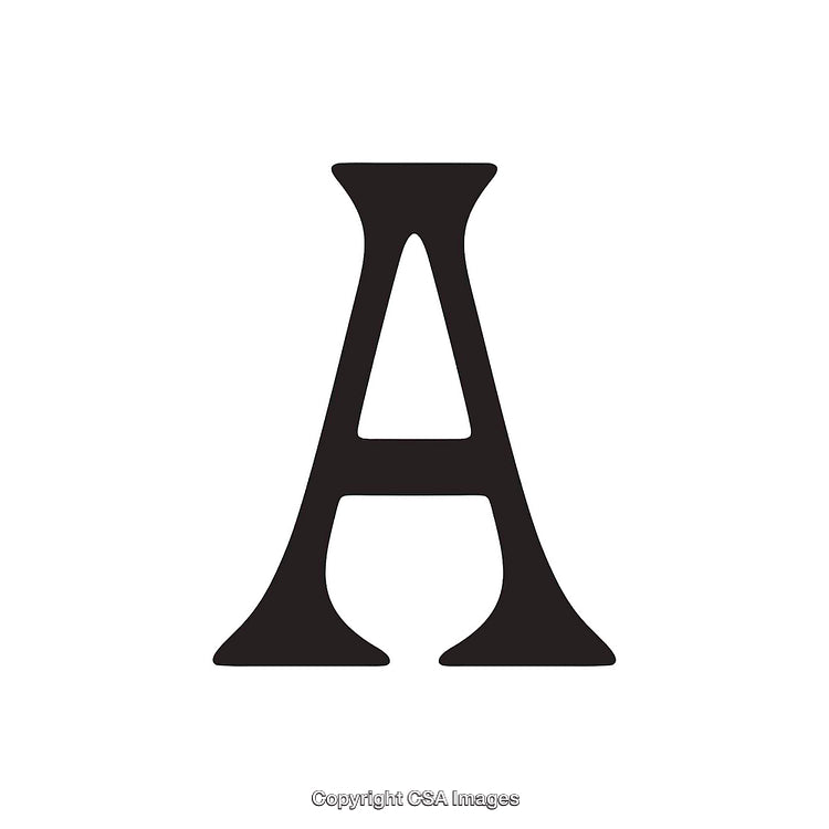 Classic Black Serif Letter A on a Clean White Background