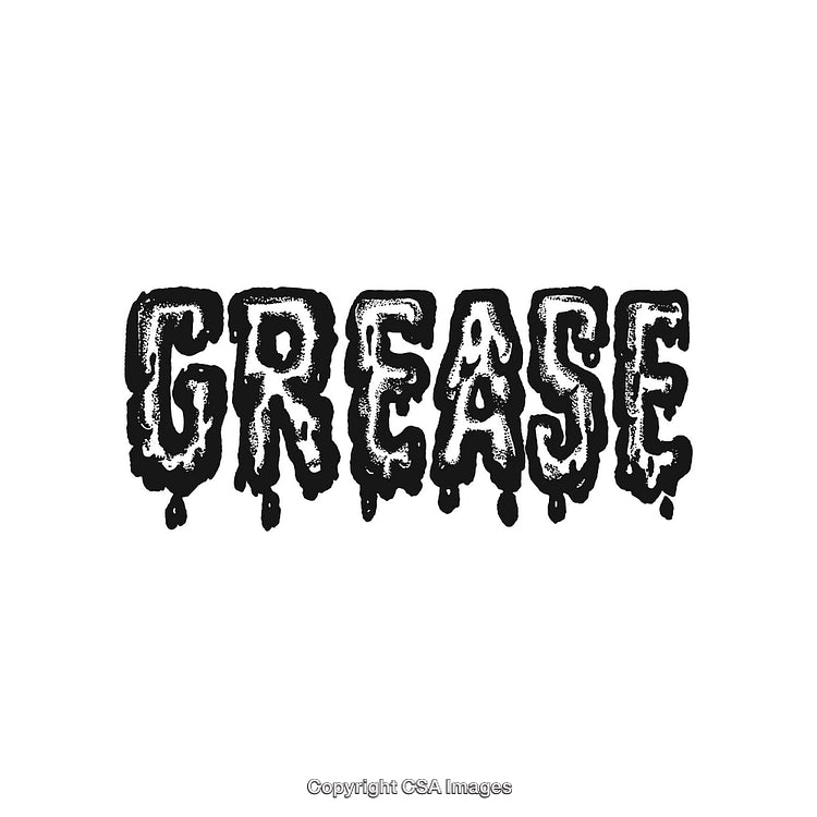 Stylized Grease Text With Dripping Ink Effect in Monochrome Design