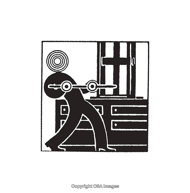 Abstract Black and White Illustration of a Surreal Graphic Scene