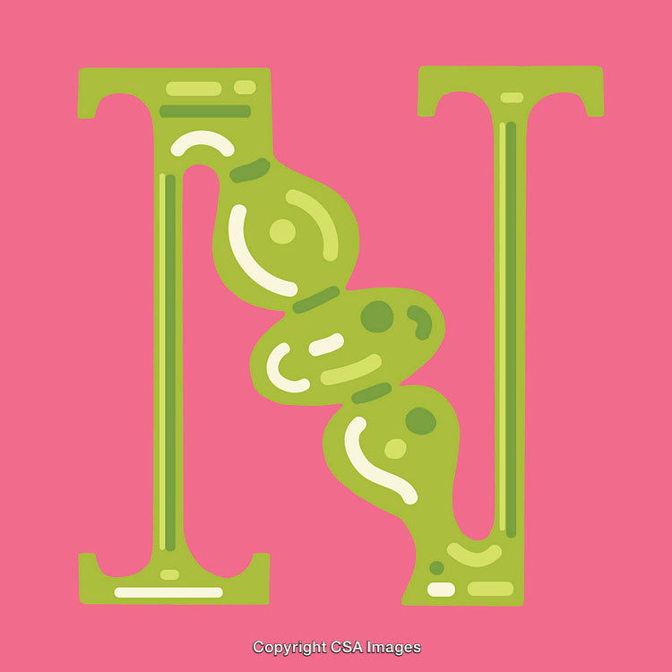 Creative Green Letter N Design with Pink Background Decor
