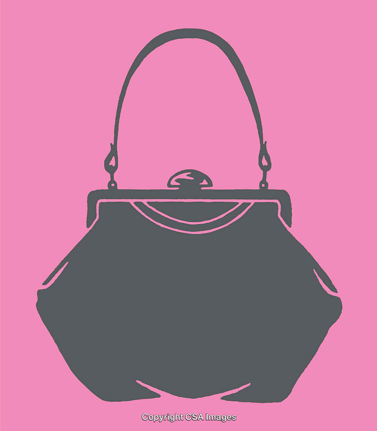Stylish Silhouette of a Purse on a Vibrant Pink Background