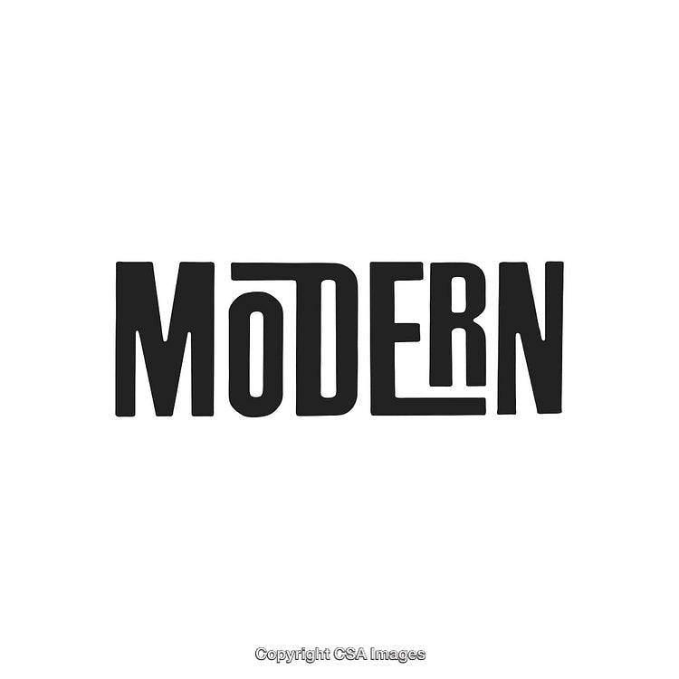 Typography Design Featuring the Word Modern in Bold Stylized Font
